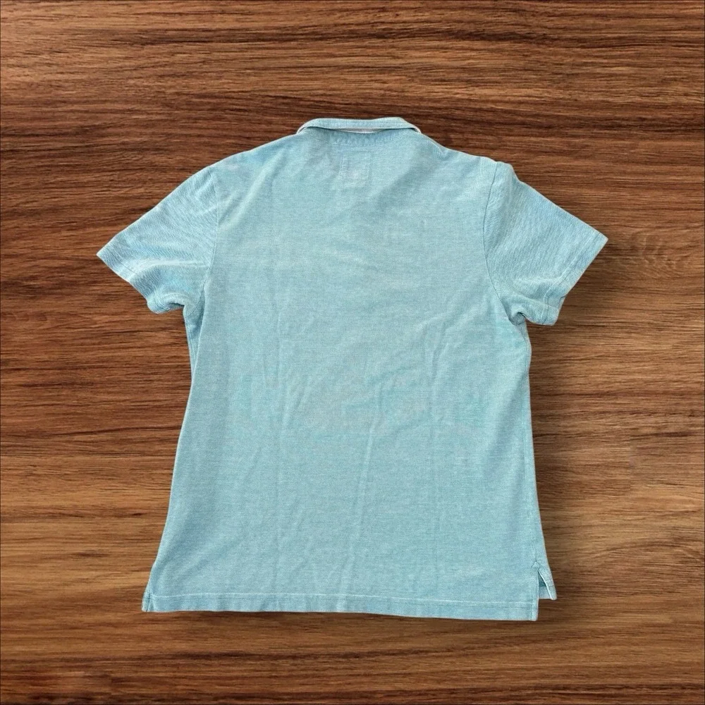 Billy‎ Reid Pensacola Polo Blue Men's Size Medium Organic Cotton - Picture 4 of 7